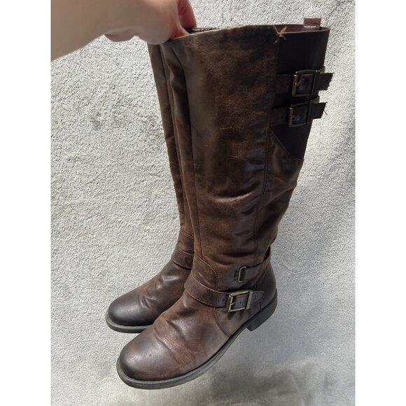 Bare Traps Women’s 9.5 Riding Boots M Brown Knee High Equestrian Money Textile - Picture 1 of 12